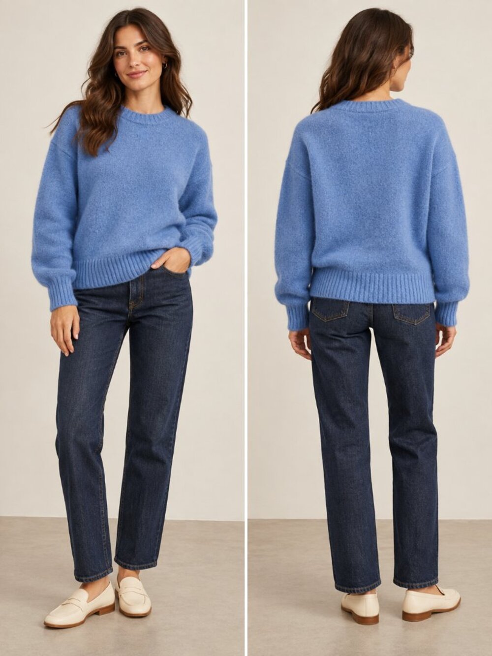 Madewell CloudSoft Blue Alpaca Wool Crewneck Sweater S NW834